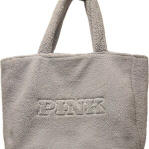 PINK Victoria's Secret Plush Gray Tote